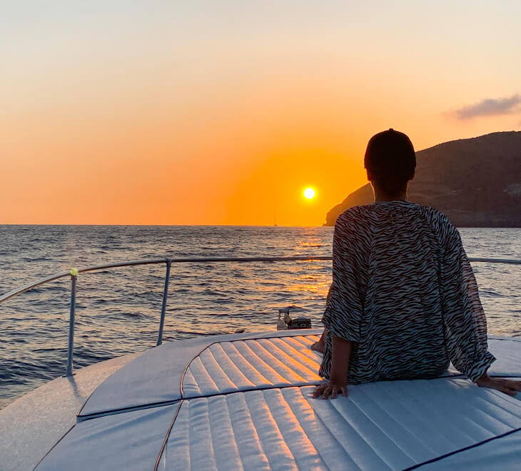 Sunset boat Ischia